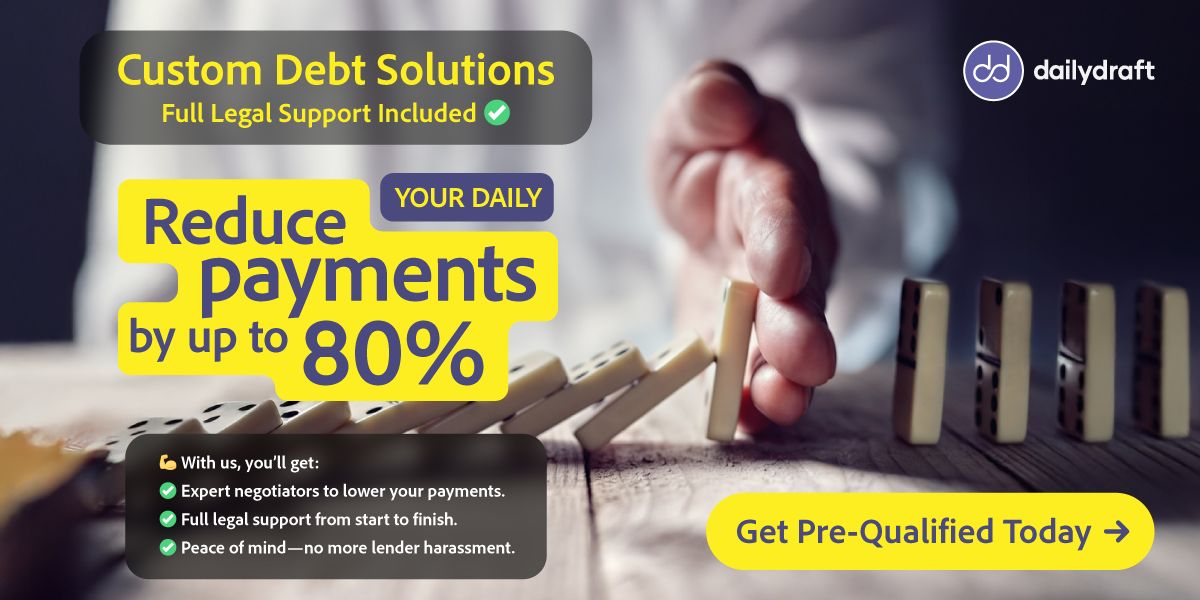 Cut your monthly merchant cash advance payments by up to 80% with Daily Draft’s expert debt relief solutions.